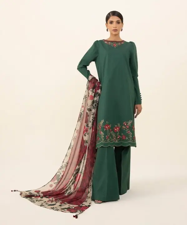 SAPPHIRE UNSTITCHED EMBROIDERED CAMBRIC 3PC