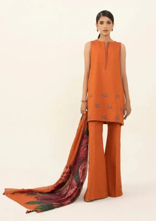 SAPPHIRE UNSTITCHED EMBROIDERED CAMBRIC 3PC