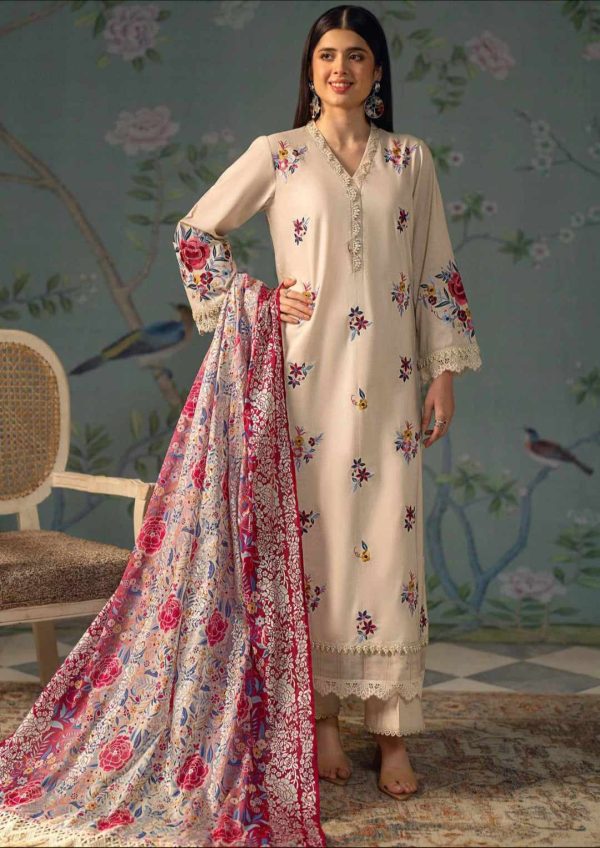 NISHAT UNSTITCHED EMBROIDERED CAMBRIC 3PC