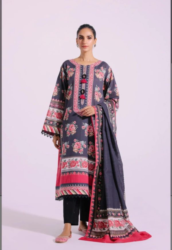 ETHNIC UNSTITCHED PRINTED KHADDAR 3PC